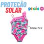 Imagem de Maiô Infantil Rosa Pellin Floral com Babado e Proteção Solar