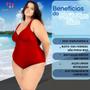 Imagem de Maiô Plus Size Costas Nuas Tecido Modelador Chapa Barriga