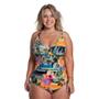 Imagem de Maiô Plus Size Estampado Com Bojo Feminino Orla Da Praia