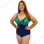 Imagem de Maio Plus Size Transpassado Estampado Feminino Decote Costas