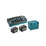 Imagem de Makita 191y96-3 kit com 2 baterias bl4080f 40v xgt 8ah+carregador duplo bivolt+ maleta makpac