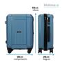 Imagem de Mala de Viagem 10Kg Material PP Rígida e Leve Rodinhas 360 com Fechadura e Senha Azul Multmaxx