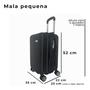 Imagem de Mala de Viagem Bordo 10kg PP C/ Zíper Expansível Padrão ANAC