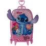 Imagem de Mala Infantil 3D Stitch Rosa Roda 360 graus Tripla - Maxtoy