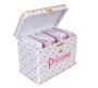 Imagem de Maleta Box LUXO 600 fotos 10x15 com 6 Álbuns Fotográficos PRINCESA ROSA COROA Bebê Bordado