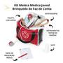 Imagem de MALETA KIT MEDICO MADEIRA 10 ACESSORIOS FAZ DE CONTA MONTESSORI JANOD 3 a 8 anos