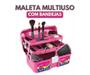 Imagem de Maleta Maquiagem Feminina Multiuso Rosa Esmalte Organizadora Feminina Arqplast