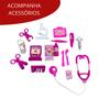 Imagem de Maleta Rosa Infantil Kit Médico Portátil c/ Acessórios