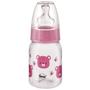 Imagem de Mamadeira Bebê Com Bico Silicone Anatômico Tampa Anti-Vazamento 120mL +0 Meses Urso Rosa Fiona