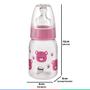 Imagem de Mamadeira Bebê Com Bico Silicone Anatômico Tampa Anti-Vazamento 120mL +0 Meses Urso Rosa Fiona