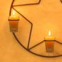 Imagem de Mandala Estrela 38 cm Com vela amarela Decoração Castiçal