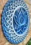 Imagem de Mandala Flor De Lótus Relevo 3d Multicamadas Azul 29cm