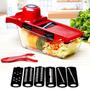 Imagem de Mandoline Profissional Cozinha Aço Inox 10 in 1 Cortador Ralador De Legumes Frutas Alimentos