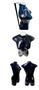 Imagem de Manequim feminino adulto (Meio corpo jo N.36) preto com tampa de metal + pedestal H na cor preto