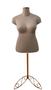 Imagem de Manequim feminino (busto plus size GG) Bege com tampa e pedestal retro na cor Rose.