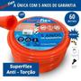 Imagem de Mangueira 60 Metros Laranja Super Flexível - Kit Completo