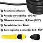 Imagem de Mangueira Jardim 20 Metros Grossa 1/2" Resistente Flexivel Kit com Esguicho e Conector Pronta Para Usar Bonita Qualidade