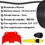 Imagem de Mangueira Jardim 30 Metros Grossa 1/2" Reforçada Resistente Flexivel com Esguicho Conector Kit Completo com Suporte de Parede Enrolador