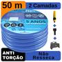 Imagem de Mangueira para Casa Siliconada Azul 50Mts + Suporte DuraFlex