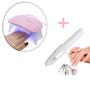 Imagem de Manicure Kit Atendimento Domicilio Mini Secador Unha Led + Lixador Sem Fio Portátil 10 Brocas