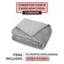 Imagem de Manta Casal Canelada 2,40x2,00 Cobertor Microfibra Dupla Face Grosso Mantinha Fleece