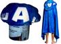 Imagem de Manta Cobertor Infantil Azul Com Capuz Herói Capitão América - Os Vingadores Avengers - Marvel