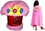 Imagem de Manta Cobertor Infantil Rosa Com Capuz Princesa Peach - Personagem Do Desenho Super Mario Bros - Nintendo