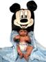 Imagem de Manta Cobertor Para Bebê Com Capuz Personagem Menino Mickey Mouse - Azul - Disney Baby