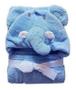 Imagem de Manta De Bebê Microfibra Com Capuz Elefante  Azul Saída de Banho