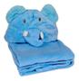 Imagem de Manta De Bebê Microfibra Com Capuz Elefante  Azul Saída de Banho