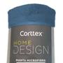 Imagem de Manta de Microfibra Casal Corttex Home Desing Azul 1,80m x 2,00m