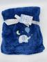 Imagem de Manta em Microfleece Azul com aplique de Elefantinho 76x91cm