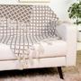 Imagem de Manta para sofá em Jacquard 1,40x1,80 geometrico cinza