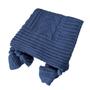 Imagem de Manta Peseira de Tricot 90x180 Cm com Tassel - Trançada Azul Jeans