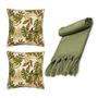 Imagem de Manta Xale Lisa Jacquard Com 2 Capas De Almofada