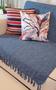 Imagem de Manta Xale para sofá / cama 1,5x2,2m AZUL JEANS tear artesanal decorativa protetora