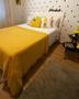 Imagem de Manta Xale para sofá e cama 2,70x2,20m AMARELO tear artesanal decorativa protetora gigante