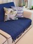 Imagem de Manta Xale para sofá e cama 2,70x2,20m AZUL MARINHO tear artesanal protetora decorativa gigante