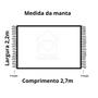 Imagem de Manta Xale sofá e cama 2,70x2,20m AREIA tear artesanal decorativa protetora