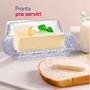 Imagem de Manteigueira Porta Manteiga de Mesa com Espátula e Tampa de Acrílico Transparente