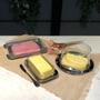 Imagem de Manteigueira Pote Para Guardar Manteiga Geladeira Aço Inox Porta Condimento Margarina Casa Cozinha Alta Qualidade