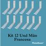 Imagem de Mão Francesa Invertida 21cm Ferro Industrial Kit 12 Peças Cor Branca Medcombo