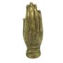 Imagem de Mão Namastê Buda Híndu Em Gesso Ouro Velho