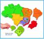 Imagem de Mapa do Brasil em 3D Colorido - 38 X 38 cm