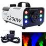 Imagem de Maquina De Fumaça Uso Profissional 1200w 6 Leds Rgb Com Controle 110V LKY91200110