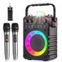 Imagem de Máquina de karaokê VerkTop Karaoke Portable com luzes LED de discoteca