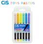 Imagem de Marcador Aquarelavel Cis Brush c/ 6 Tons Pastel