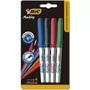 Imagem de Marcador permanente Bic ponta fina 1.1mm com 4 cores, azul, preto, vermelho e verde