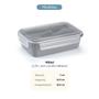 Imagem de Marmita 900ml c/ Porta Talheres e Travas Pote Reutilizável Micro-ondas Freezer Plástico BPA Free