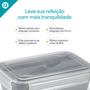 Imagem de Marmita 900ml c/ Porta Talheres e Travas Pote Reutilizável Micro-ondas Freezer Plástico BPA Free
